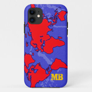 cool red carte du monde iPhone 11 case