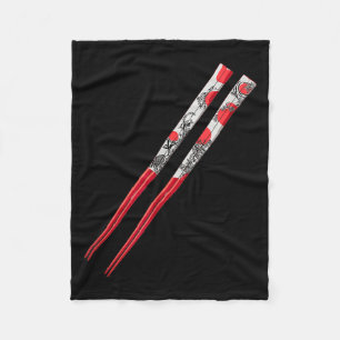 Cool Red Chopsticks Costume Fleece Blanket