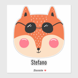 Cool red fox with sunglasses personalise