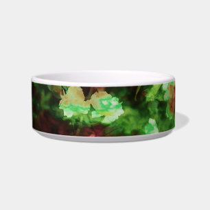 Cool red green flower art pattern. Nature concept Bowl