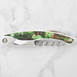 Cool red green flower art pattern. Nature concept Corkscrew
