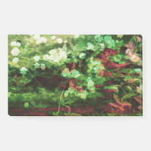 Cool red green flower art pattern. Nature concept Post-it Notes