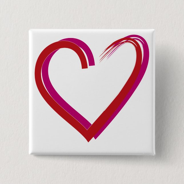 Cool Red Hearts 15 Cm Square Badge (Front)