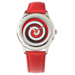 Cool Red Hypnotic Spiral Wrist Watch