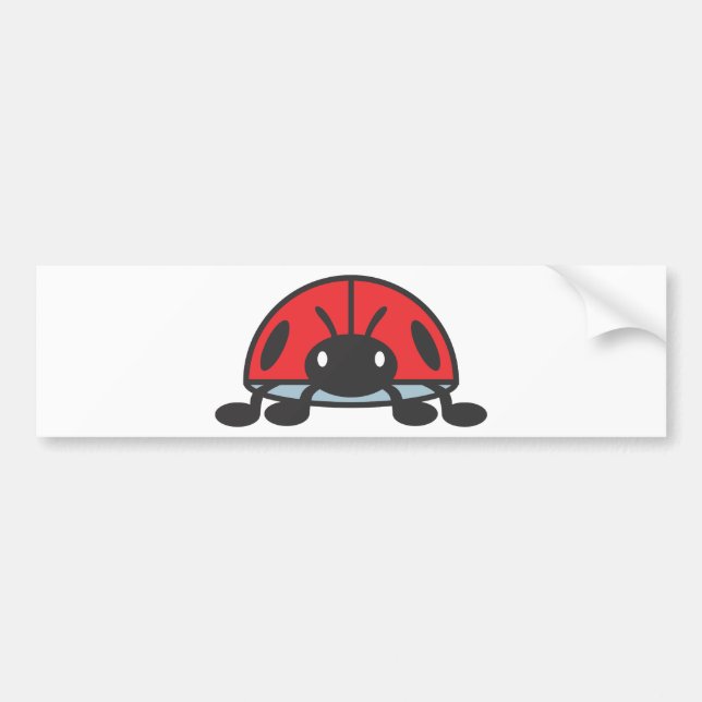 Cool Red Ladybug Cartoon Bumper Sticker (Front)