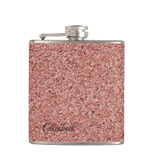 Cool Red Marble, Stone - Personalised Hip Flask