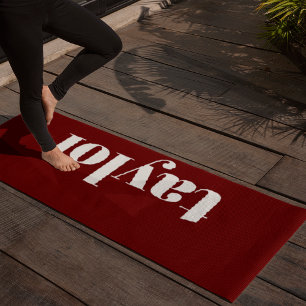 Cool Red Modern Minimalist Trendy Personalised Yoga Mat