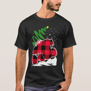 Cool Red Plaid Monster Truck Christmas Outfit Men T-Shirt