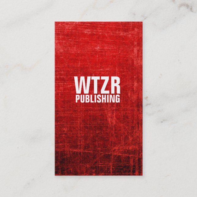 Cool Red Scratch Black White Business Card (Front)