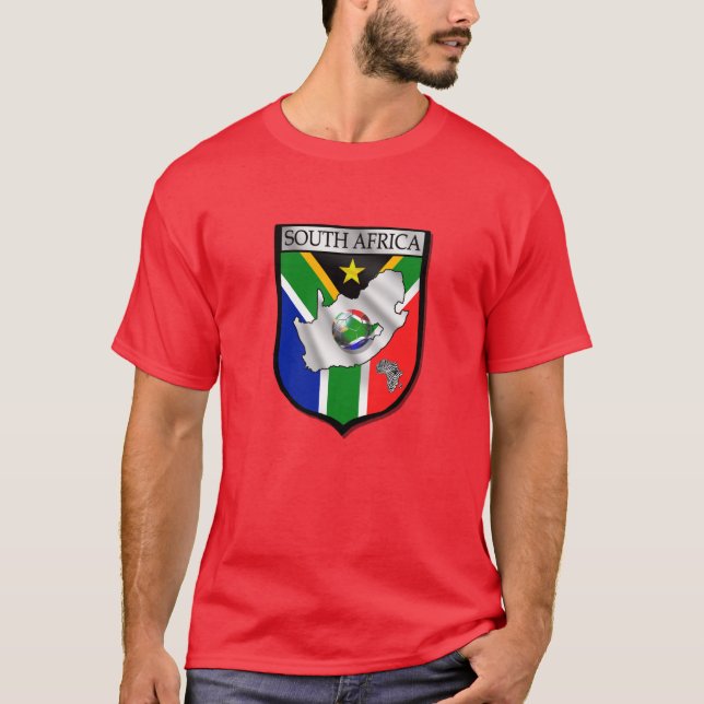 Cool red South Africa soccer fans shirt (Front)