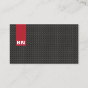 Cool Red Stripe Black Monogram Auto Automotive Business Card