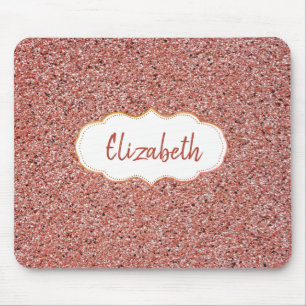 Cool Red Trendy, Marble, Frame -Personalised Mouse Pad