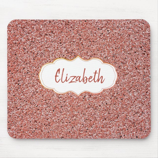 Cool Red Trendy, Marble, Frame -Personalised Mouse Pad (Front)
