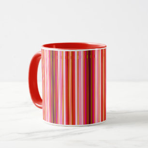 Cool Red Vertical Stripes Mug