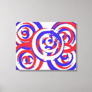 Cool Red White And Blue Patriotic Abstract Canvas Print