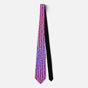 Cool Red White and Blue Stained Glass Tiles Tie