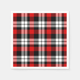 Cool Red White Black Lumberjack Tartan Pattern Napkin