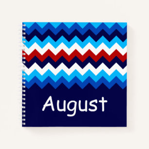 Cool Red White Blue Chevrons Custom Small Notebook