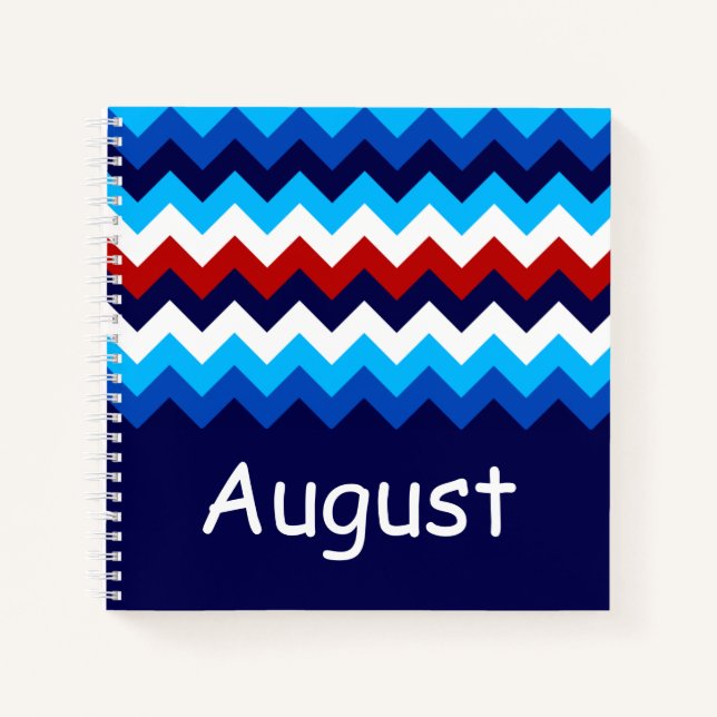 Cool Red White Blue Chevrons Custom Small Notebook (Front)