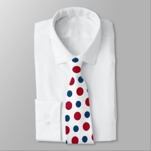 cool red white blue polka dot pattern tiled tie