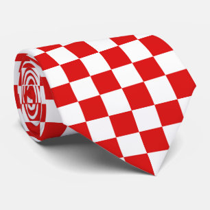 cool red white check tiled pattern tie