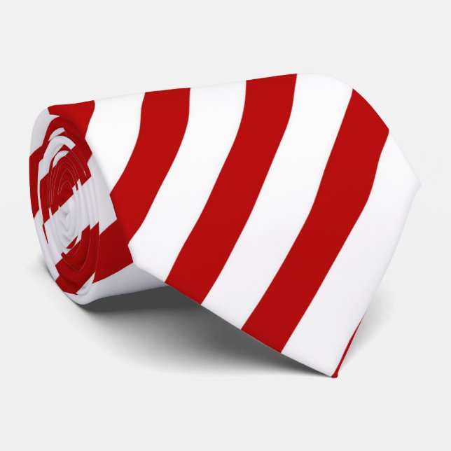 cool red white stripe pattern tiled  tie (Rolled)