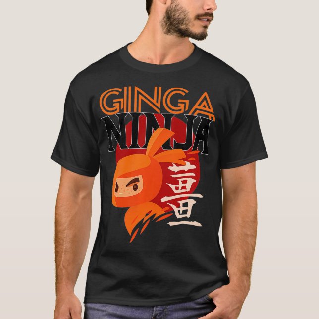 Cool Redhead Ginga Ninja Funny Ginger Ninja Gift P T-Shirt (Front)