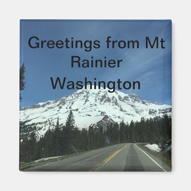 cool ref magnet of mt ranier in washington (Front)
