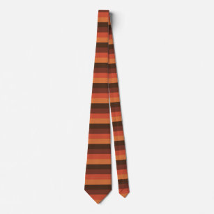 Cool Retro 70s Stripes  Brown Orange Tangerine Tie