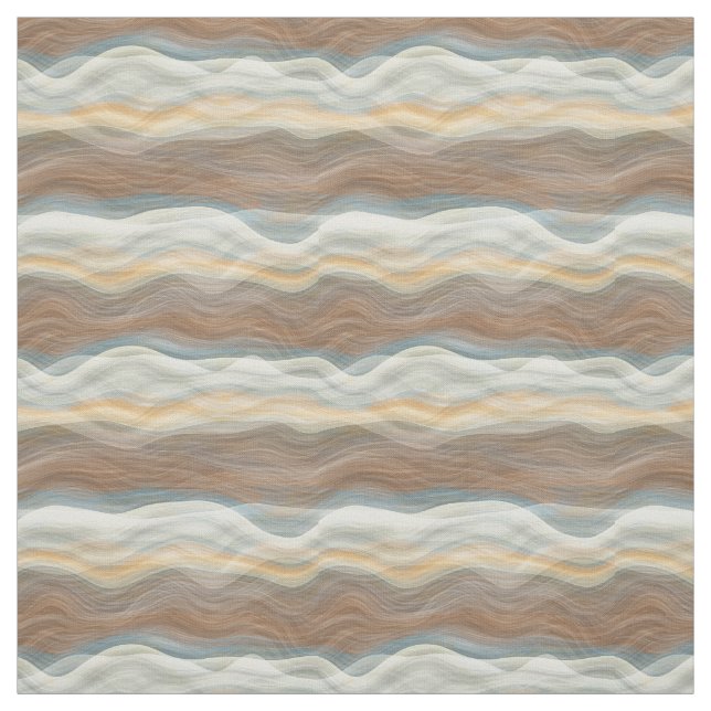 Cool Retro Abstract Artistic Waves Pattern Fabric (Swatch)
