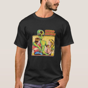 Cool Retro Alien ET Hello Humans Outer Space Galax T-Shirt
