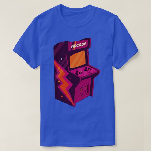 Cool Retro Arcade Machine with Funky 70s Graphics T-Shirt (Design Front)