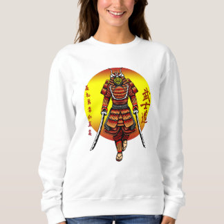 Cool Retro Armoured Samurai with 2 Katanas Sweatshirt