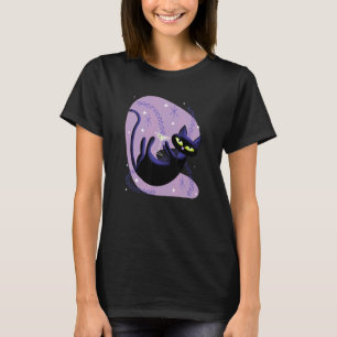 Cool Retro Atomic Cat Swimming in Space with Marti T-Shirt
