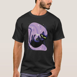 Cool Retro Atomic Cat Swimming in Space with Marti T-Shirt