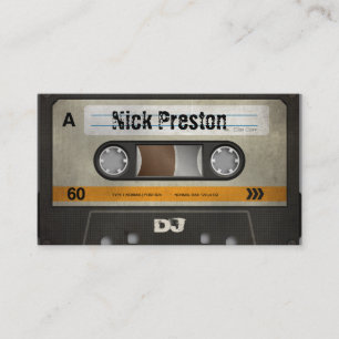 Cool Retro Audio Cassette   DJ Professional Business Card