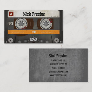 Cool Retro Audio Cassette   DJ Professional Business Card