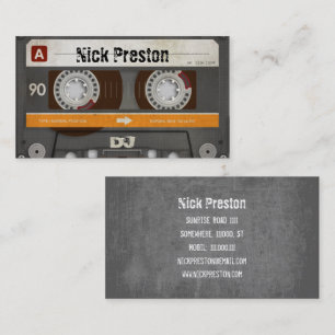 Cool Retro Audio Cassette DJ Professional Business Card