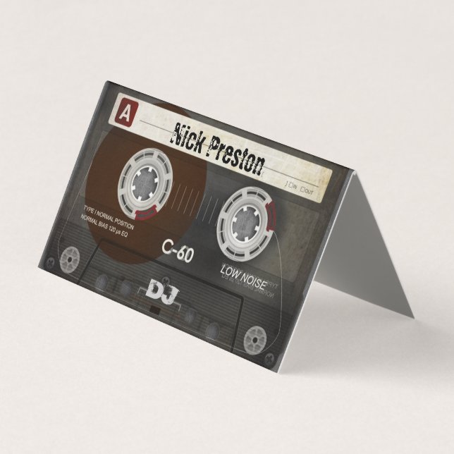Cool Retro Audio Cassette | DJ Professional Business Card (Front)