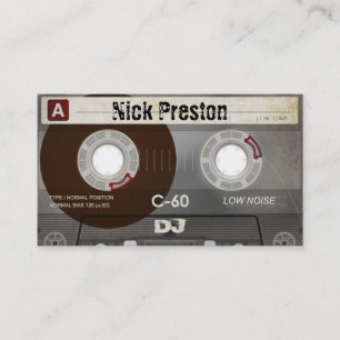 Cool Retro Audio Cassette DJ Professional Business Card