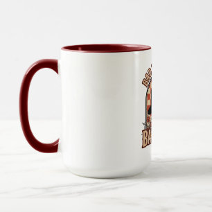 Cool Retro Bad to the Bone Skull Personalised Mug