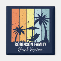 Cool Retro Beach Vacation Custom Navy Blue