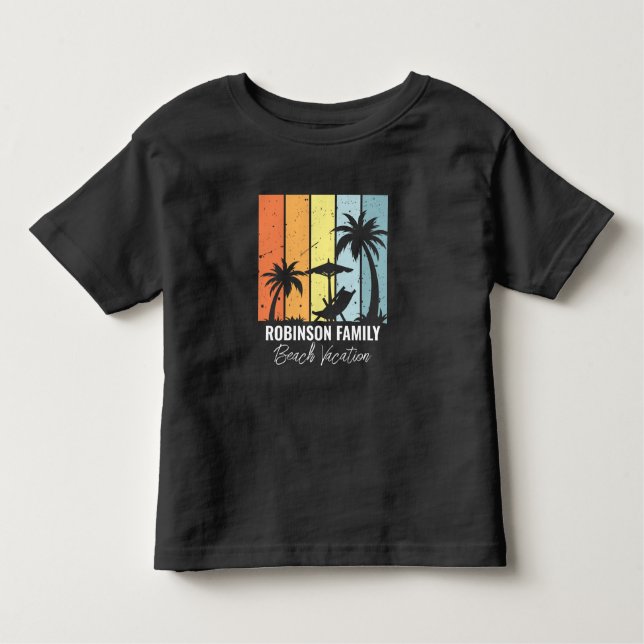 Cool Retro Beach Vacation Customised Toddler T-Shirt (Front)