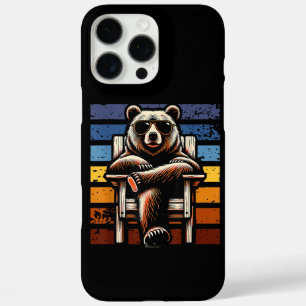 Cool Retro Bear in Sunglasses 70s 80s 90s Novelty iPhone 16 Pro Max Case