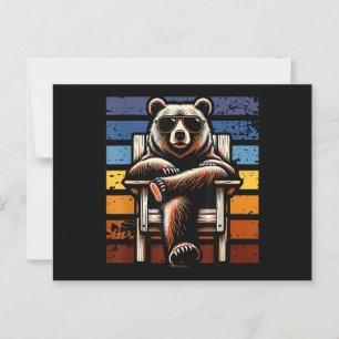 Cool Retro Bear in Sunglasses 70s 80s 90s Novelty Postcard