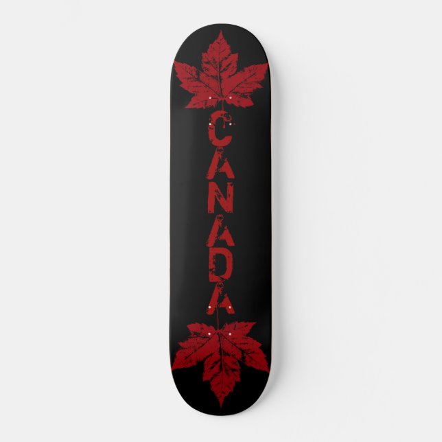 Cool Retro Canada Maple Leaf Skateboard (Front)