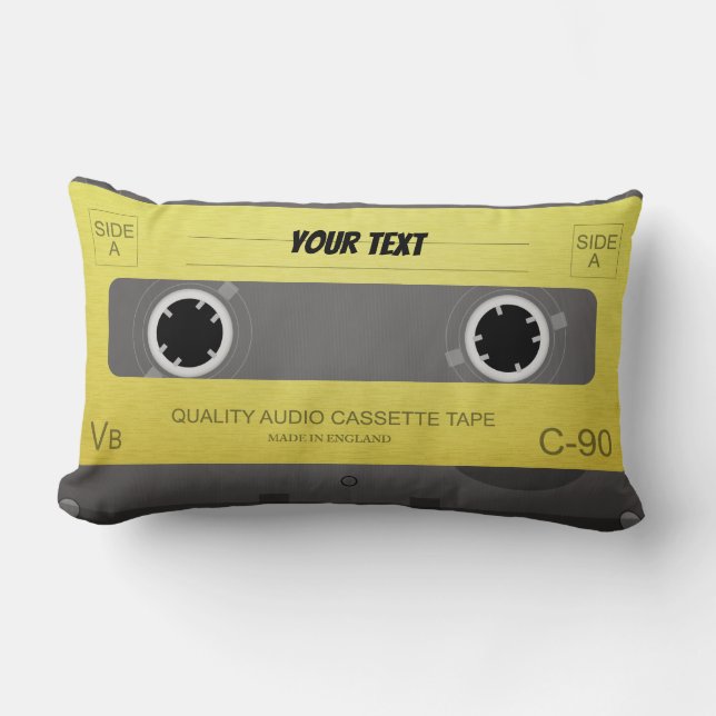 Cool Retro cassette Design Lumbar Cushion (Front)