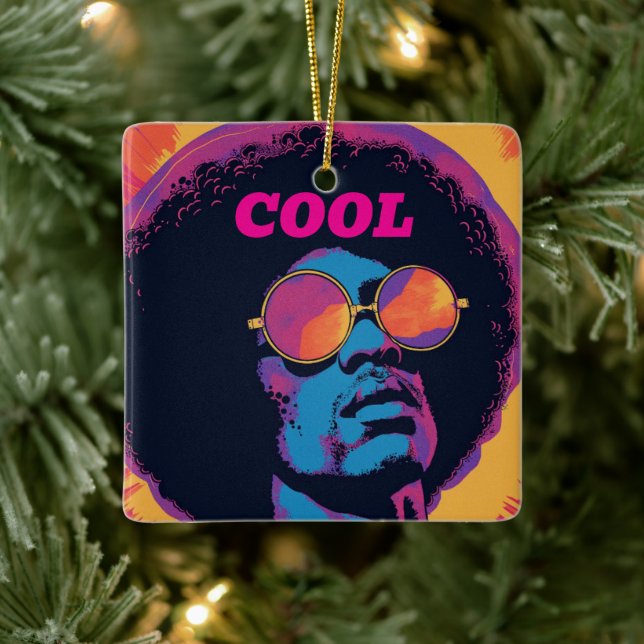 Cool/Retro Ceramic Ornament (Tree)