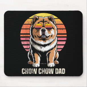 Cool Retro Chow Chow Dad Funny Vintage Dog Owner Mouse Pad