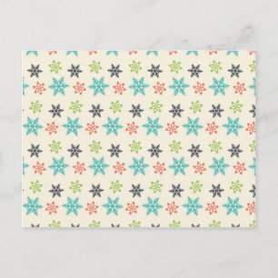 Cool Retro Christmas Holiday Pastel Snowflakes